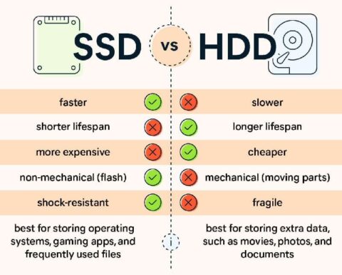 Appearance differences between HDD and SSD