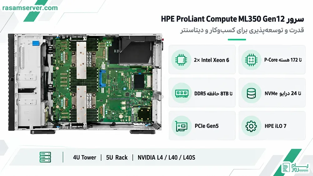 سرور HPE ProLiant Compute ML350 Gen12 - اینفوگرافیک
